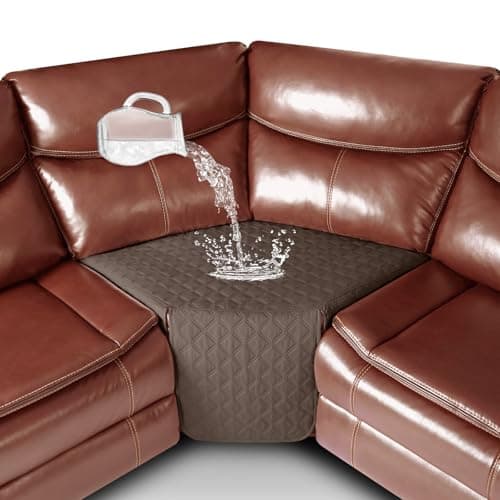 Ruaozz 100% Waterproof Recliner Corner Seat Couch Cover, Brown