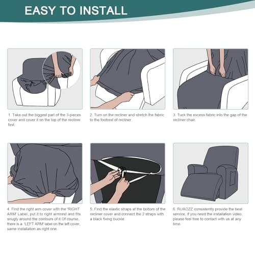 Stretch Recliner Chair Covers - Grey