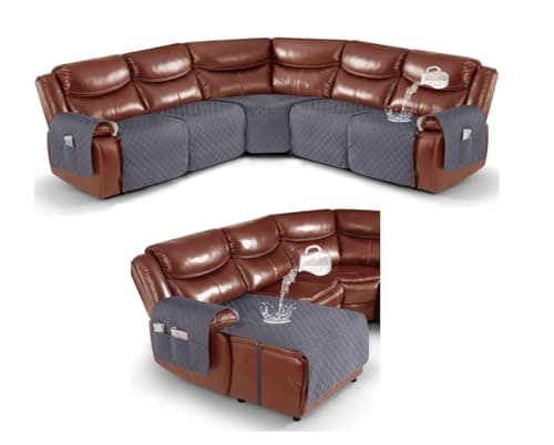 Ruaozz Dark Grey L Shape Sofa & Chaise Cover
