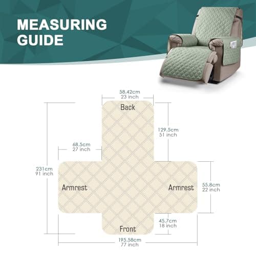 Ruaozz Waterproof Recliner Chair Cover for Kids, Dogs, Pets