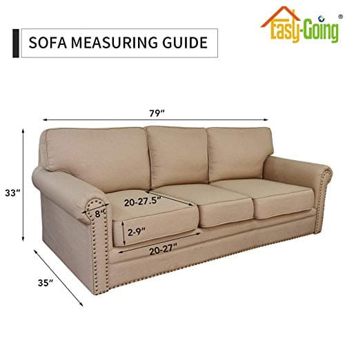 Pet and Kid-Friendly Large Dark Gray Stretch Couch Cover
