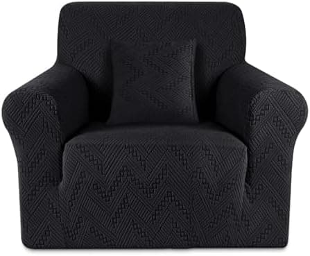 Stretch Chair Sofa Slipcover with Non-Slip Armchair Cover for Soft Protection (1 Seater, Ivory) OEKO-TEX STANDARD 100  
Stretch Armchair Cover with Non-Slip Back for Comfort and Easy Cleaning (1 Seater, Ivory) OEKO-TEX STANDARD 100  
Soft Jacquard Th
