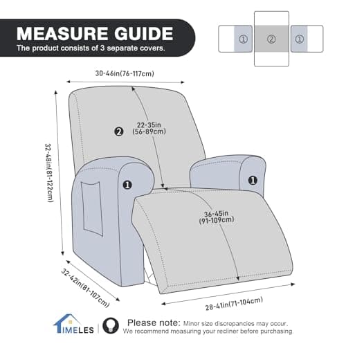 Timeless Extra Wide Recliner Chair Cover, Coffee