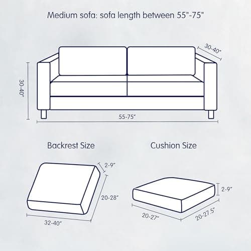 SubrTEX 5 Piece Stretch Loveseat Slipcover, Gray