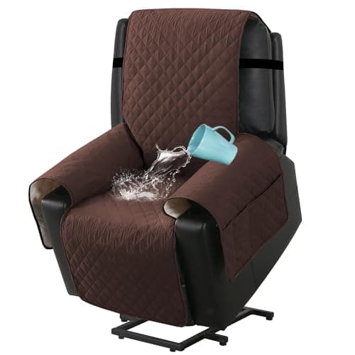 H.VERSAILTEX 100% Waterproof Power Lift Recliner Chair Cover, Brown