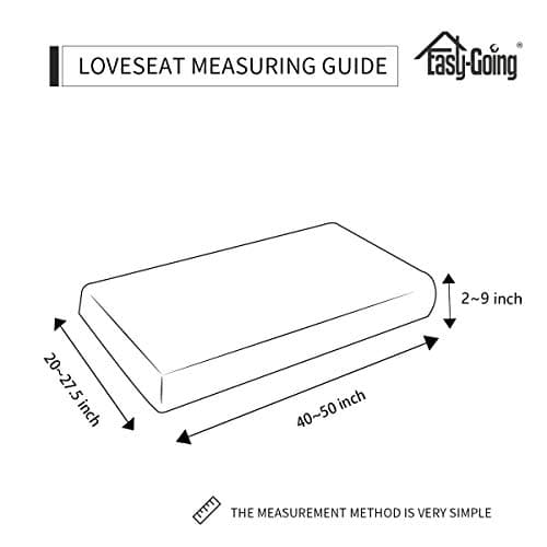 Dark Gray Stretch Loveseat Cushion Cover with Elastic Bottom