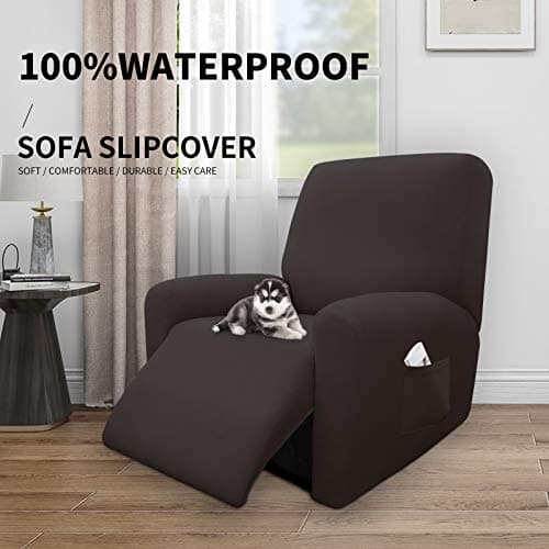 Dual Waterproof Recliner Cover for Couch and Sofa, Leakproof Protector for Kids and Pets Chocolate
