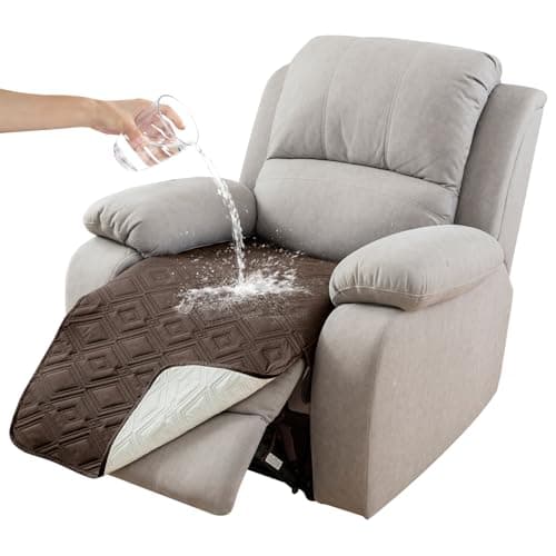 Genina 100% Waterproof Recliner Chair Cover, Anti-Slip Furniture Protector for Pets Dogs (Coffee)