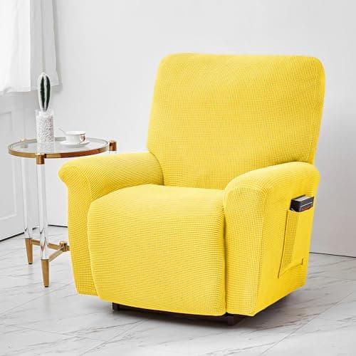 Conruser Jacquard Stretch Recliner Chair Cover (Yellow)