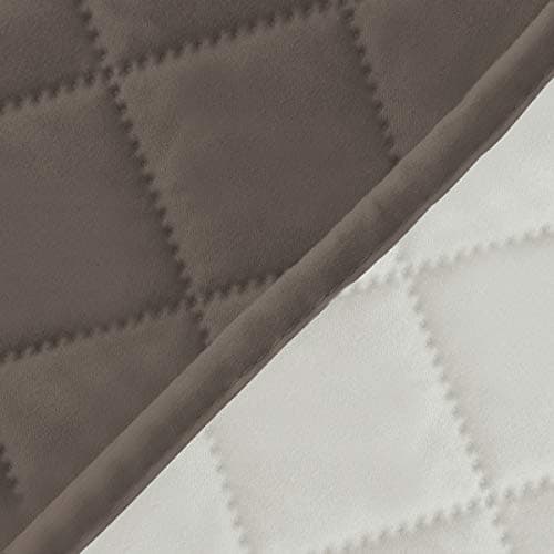 Easy-Going Reversible Loveseat Couch Cover, Gray/Light Gray — Taupe/Ivory