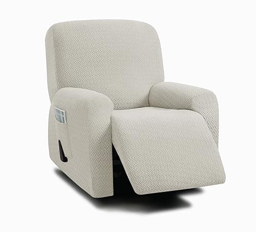 ULTICOR Stretch Recliner Sofa Covers for 3-Cushion Couch (Light Grey, 3 Seater) — Ivory