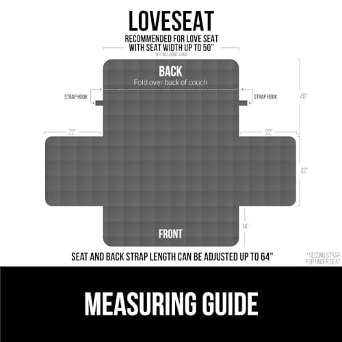 Gorilla Grip Patented 50 Waterproof Slip-Resistant Loveseat Protector Cover for Leather or Fabric Couch Cushion, Machine Washable Slipcover, Charcoal
