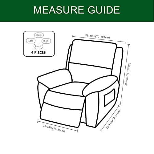 Lazy Boy Recliner Cover with Pockets & Elastic Bottom Protection