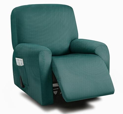 ULTICOR 8-Piece Stretch Recliner Sofa Covers for 3-Seater Cushions (Chocolate) — Deep Teal