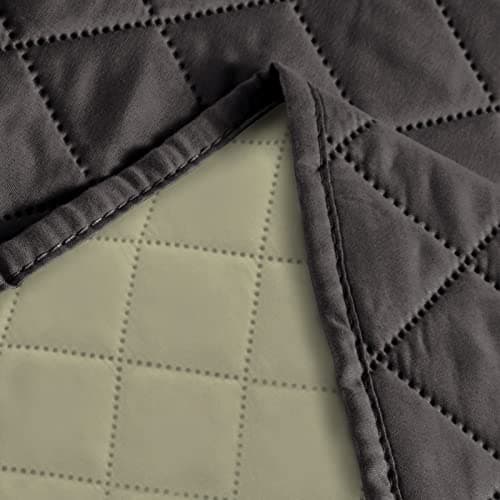 Deeky Reversible Waterproof Couch Cover for 3-Cushion Furniture — Chocolate/Beige