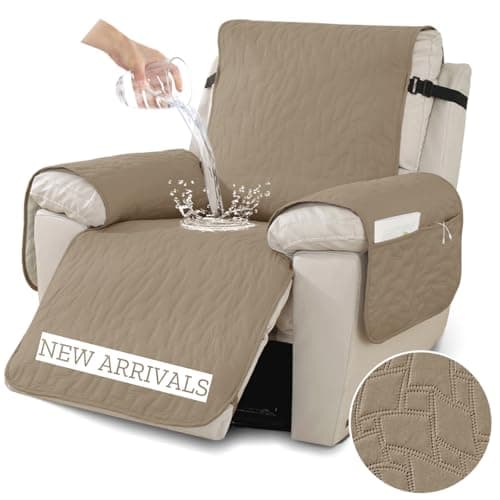 XINEAGE Loveseat Sofa Cover, Dark Grey Waterproof & Soft Washable — Light Coffee（new Pattern)