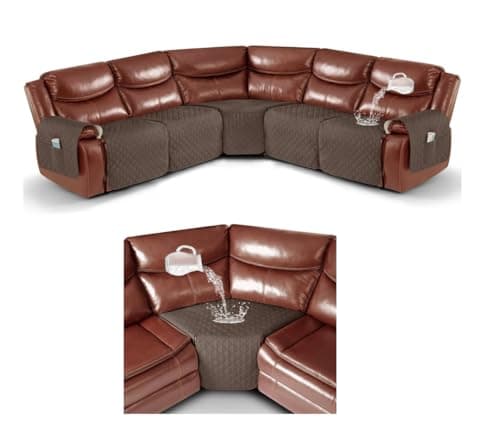 Ruaozz Brown Recliner Sectional & Corner Couch Covers