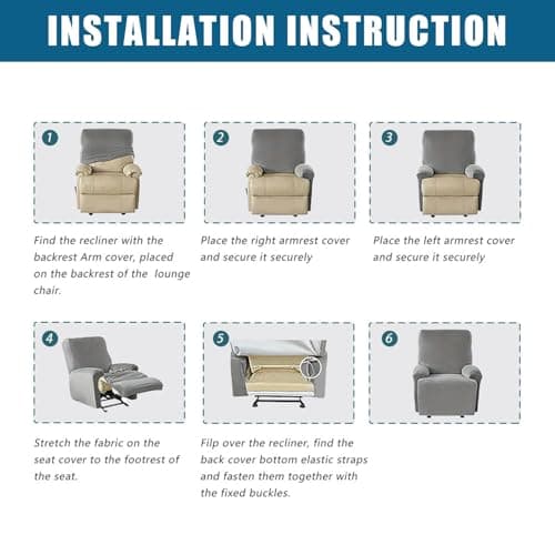 Soft Couch Cover for Recliner, Leakproof Dog and Pet Protector (Dark Grey)