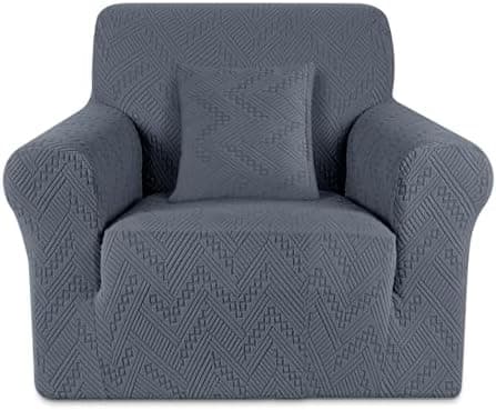 Stretch Chair Sofa Slipcover with Non-Slip Armchair Cover for Soft Protection (1 Seater, Ivory) OEKO-TEX STANDARD 100  
Stretch Armchair Cover with Non-Slip Back for Comfort and Easy Cleaning (1 Seater, Ivory) OEKO-TEX STANDARD 100  
Soft Jacquard Th
