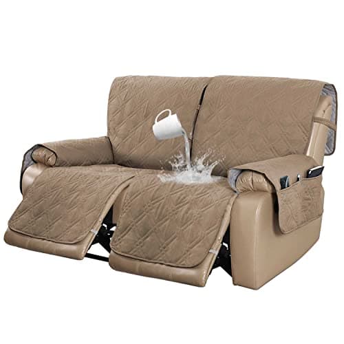 Turquoize 100% Waterproof Recliner Sofa Cover for 2 Seat Couch (Medium, Taupe)