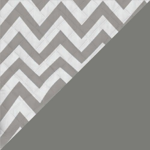 Light Gray Charcoal Quilted Microfiber Reversible Stain Shield Dog Resistant Slipcover — Chevron/Gray