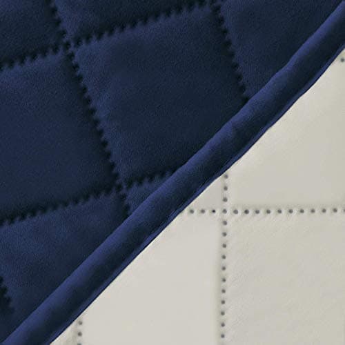 Oversized Loveseat Recliner Cover, Reversible for Pets, Gray/Light Gray — Navy/Ivory
