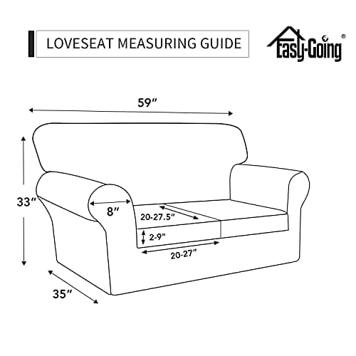 Elastic Pet Sofa Cover - Washable Soft Couch Protector for 2 Cushions (Love Seat, Dark Gray)