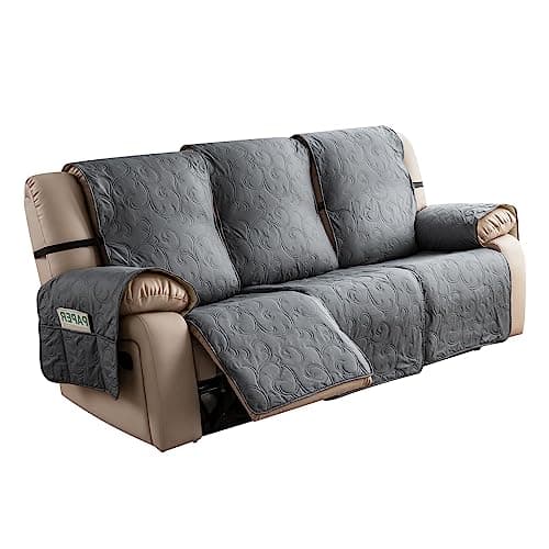 Genina 100% Waterproof Couch Covers for 2 Cushion Reclining Sofas (Dark Gray) — Dark Gray