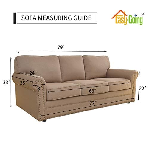 Chocolate Fleece Stretch Slipcover for Sofa, Non-Slip & Washable Couch Protector