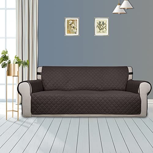 PureFit Reversible Water Resistant Couch Cover, Chocolate/Beige (3 Cushion)