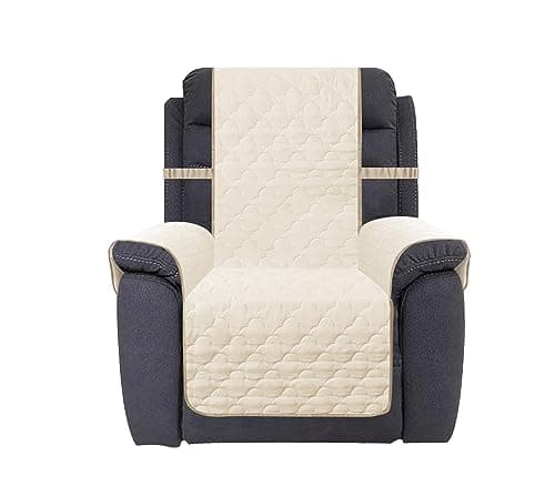 CHHKON Waterproof Recliner Cover for Pets and Kids (Ivory, 23")