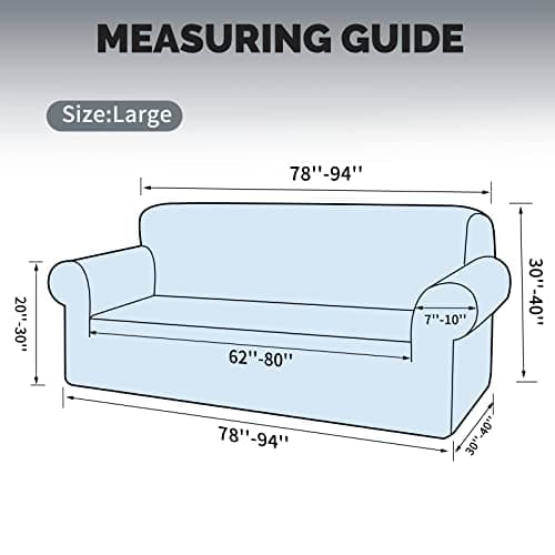 Velvet Couch Cover for 3 Cushion Sofas - Pet Protector with Non-Skid Foam