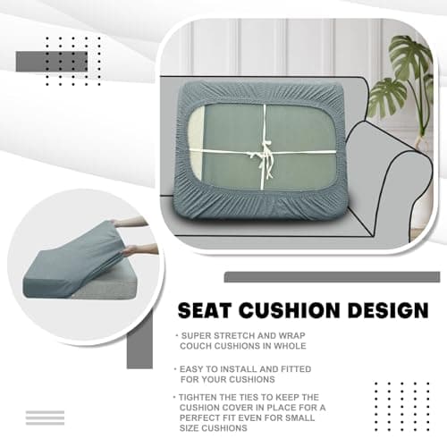 Light Gray L-Shaped Chaise Lounge Couch Cover Universal Fit Elastic Bottom Protection