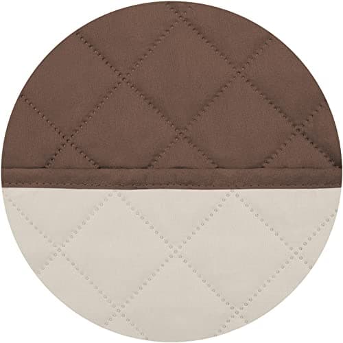 PureFit Water Resistant Reversible Loveseat Recliner Couch Cover — Brown/Beige