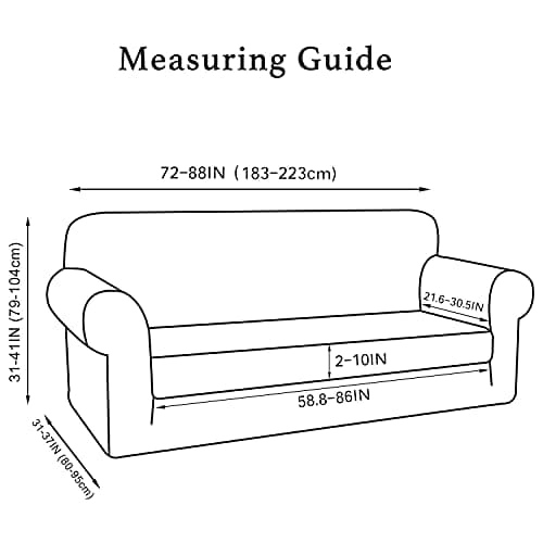 Turquoize Stretch Slipcovers for 3 Cushion Couch (Sofa, Biscotti Beige)