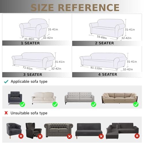 JIVINER Stretch Couch Cover, Dark Gray, 71"-91", 3 Cushion Sofa, Pet Friendly