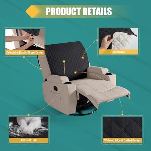 Ruaozz Large Waterproof Recliner Chair Covers