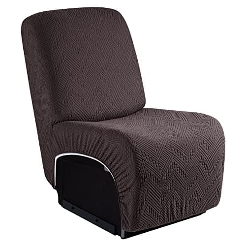 Reclining Armless Chair Cover for Sectional Sofa - Small, Chocolate