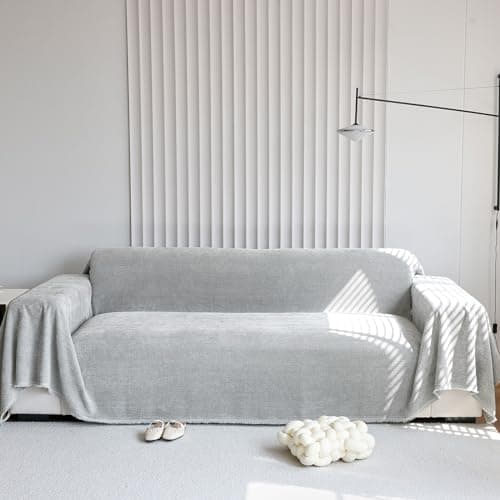 ROOMLIFE Reversible Sofa Covers for 3 Seat Reclining Futon - Washable Kids & Pet Protector 71"x134" — Ba#gray