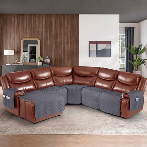 Ruaozz Dark Grey L Shape Sofa & Chaise Cover