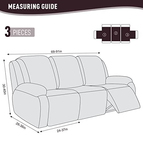 KinCam Chocolate Stripe Jacquard Recliner Couch Cover