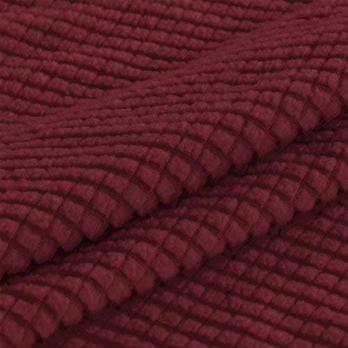 Turquoize 3-Piece Sofa Covers for 2-Cushion Couch, Washable Biscotti Beige Jacquard Slipcovers — Burgundy