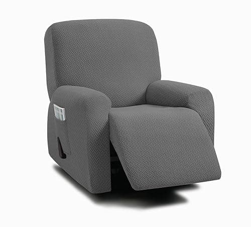 ULTICOR Stretch Recliner Sofa Covers for 3-Cushion Couch (Light Grey, 3 Seater) — Dark Grey