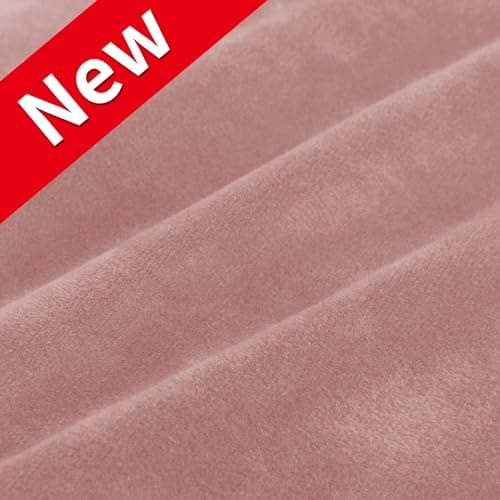MAXIJIN Velvet Chaise Cover for L Shaped Sofa with Elastic Bottom (Gray) — Dusty Pink