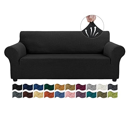 Asnomy Stretch Sofa Covers for 3 Cushion Couch, Pet Protector Spandex Jacquard Fabric