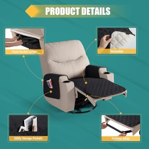 Ruaozz Large Waterproof Recliner Chair Covers