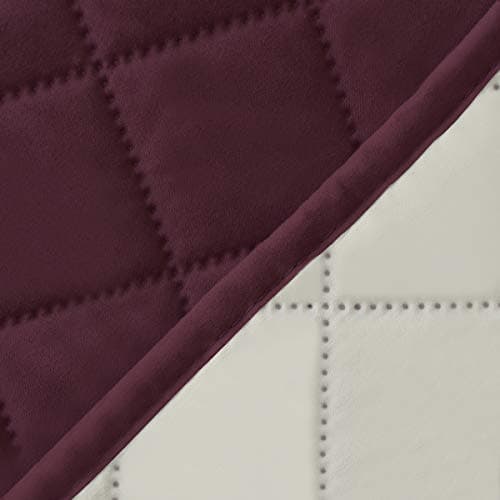 Easy-Going Reversible Loveseat Couch Cover, Gray/Light Gray — Wine/Beige