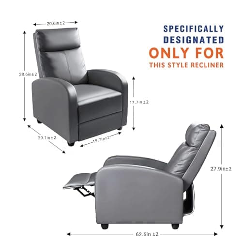 Leather-Like 4-Pieces Recliner Chair Covers for Small Adjustable Chairs, Chocolate