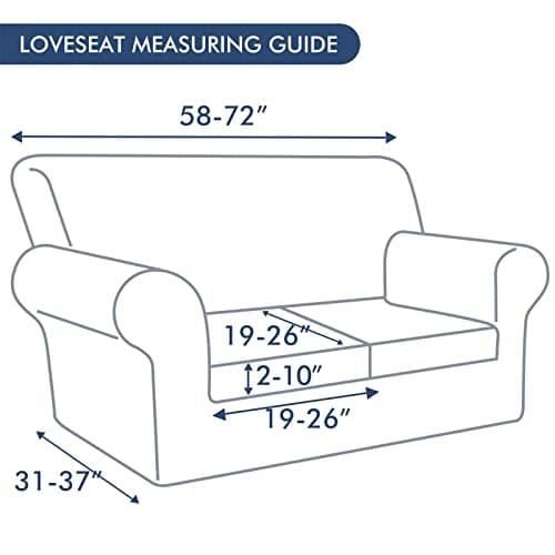Floral Pattern Stretch Printed Sofa Slipcovers for 2 Cushion Couch, Furniture Protector for Dogs (Loveseat)