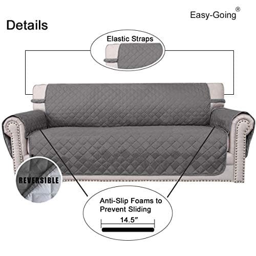 Easy-Going Reversible Loveseat Couch Cover, Gray/Light Gray